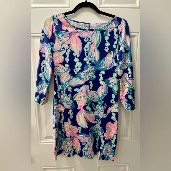 SALE:EUC Lilly Pulitzer MARLOWE T-Shirt Dress-In True Blue Going Coastal - Picture 10 of 16